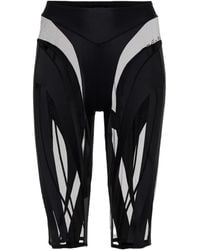 Mugler - Mesh-Paneled Biker Shorts - Lyst