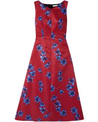 Emilia Wickstead - Floral-Print Faille Midi Dress - Lyst