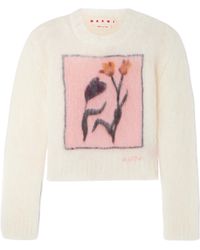 Marni - Floral-Print Round-Neck Sweater - Lyst