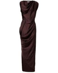 Vivienne Westwood - Long Fond Draped Satin Gown - Lyst