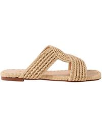 Castañer - Handwoven Raffia Slide Sandals - Lyst