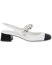 Miu Miu - Chain Detail Patent Slingback Pump - Lyst