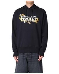 Versace - Jeans Couture Baroque Logo Hoodie Sweater - Lyst