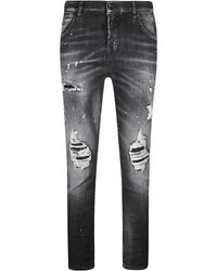 DSquared² - Ripped Detailing Cropped Jeans - Lyst
