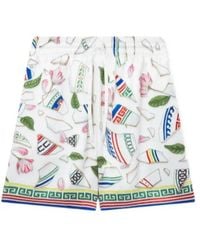 CASABLANCA - Graphic Printed Drawstring Bermuda Shorts - Lyst