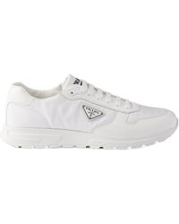 Prada - White Nylon And Leather Prax 2.0 Sneakers - Lyst