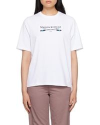 Maison Kitsuné - T-Shirt With Round Neck And Short Sleeves - Lyst
