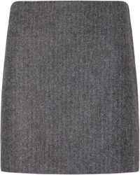 Blazé Milano - Coci Herringbone Wool Blend Mini Skirt - Lyst