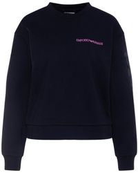 Emporio Armani - Round-Collar Long-Sleeve Hoodie - Lyst