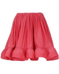 Lanvin - High-Waist Ruffled Flared Mini Skirt - Lyst