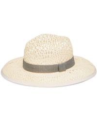 Brunello Cucinelli - Monili-Embellished Flat Brim Fedora Hat - Lyst