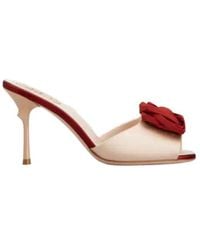 Roger Vivier - Floral Satin Heeled Mules - Lyst