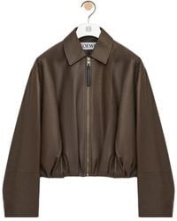 Loewe - Calfskin Draped Bomber Jacket - Lyst