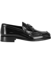 Prada - Glossy Logo Loafers - Lyst