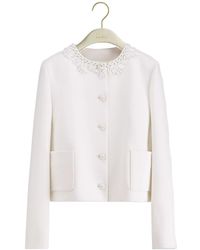 Dior - Embroidered Cropped Jacket - Lyst