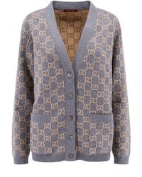 Gucci - Reversible Gg Jacquard Button-Up Cardigan - Lyst
