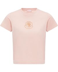 Moncler - Embroidered Heart Logo Cotton T-Shirt - Lyst