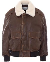 DUNST - Oversized Shearling Collar Jacket - Lyst