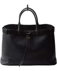 Prada - Buckle Leather Bag With Belt - Lyst