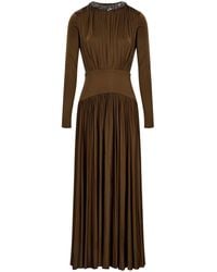 Roland Mouret - Embellished Neck Long Sleeved Gathered Dress - Lyst