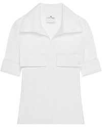 Courreges - Courrèges Logo Embroidered Ribbed T-Shirt - Lyst