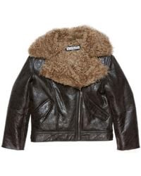 Acne Studios - Leather Shearling Jacket - Lyst