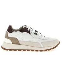 Brunello Cucinelli - Low-Top Leather Sneakers With Monili Detail - Lyst