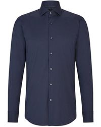 BOSS - Spread-Collar Poplin Shirt - Lyst
