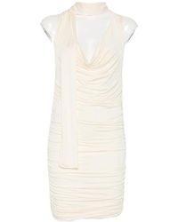 AYA MUSE - Draped-Meckline Midi Dress - Lyst