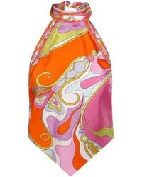 PUCCI - Pucci Printed Halterneck Top - Lyst