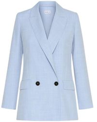 Marella - Malfilé-Look Stretch Canvas Blazer - Lyst