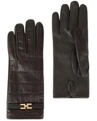 Elisabetta Franchi - Logo-Embellished Five-Finger Gloves - Lyst
