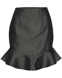 ROTATE BIRGER CHRISTENSEN - Ruffle-Denim Mini Skirt - Lyst