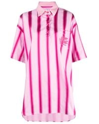 Etro - Embroidered-Logo Striped Shirt - Lyst