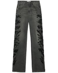 Blumarine - Embellished Straight Leg Jeans - Lyst