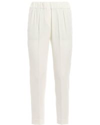 Brunello Cucinelli - Cropped Leg Tailored Trousers - Lyst