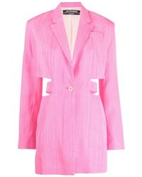 Jacquemus - Bari Cut-Out Single Button Tailored Dress - Lyst