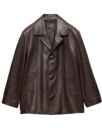 Prada - Nappa Leather Caban Jacket - Lyst