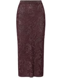 Liu Jo - Floral-Jacquard Metallic-Thread Midi Skirts - Lyst