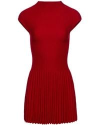 Magda Butrym - Ribbed Knit High-Neck Skater Dress - Lyst