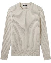 A.P.C. - Ribbed-Knit Long-Sleeve Top - Lyst