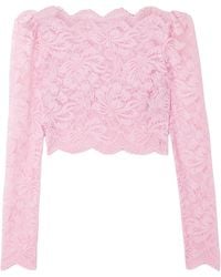 Rabanne - Short Stretch Lace Top - Lyst