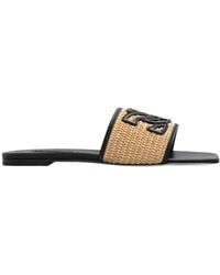 Casadei - Portofino Logo-Patch Square-Toe Slides - Lyst