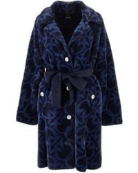 Pinko - Pattern Belted Buttoned Coat - Lyst