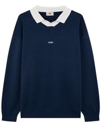 Autry - Contrast Collar Knitted Sweater - Lyst