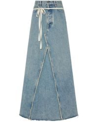Maison Margiela - Raw Hem Denim Maxi Skirt - Lyst