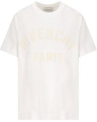 Givenchy - Paris Logo Zigzag Stitching T-Shirt - Lyst