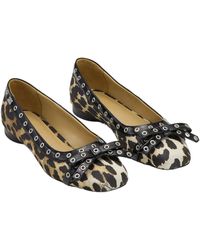 Ganni - Bow Ballet Pumps - Lyst