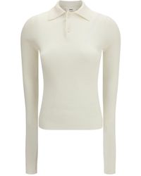 Rier - Ribbed Long Sleeve Polo Top - Lyst