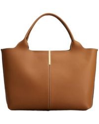 Tod's - Logo Plaque Medium-Small Shopping Bag - Lyst